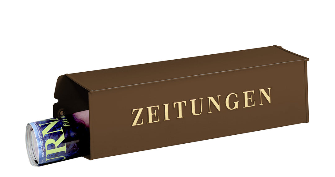 Burg-Wächter Zeitungsrolle mit Metall-Seitendeckel, Briefkastenergänzung, Eckig, Verzinkter Stahl, 8