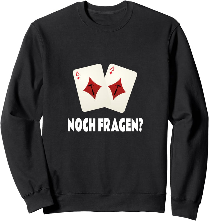 Noch Fragen Doko spielen Karo As Schweinchen Doppelkopf Sweatshirt