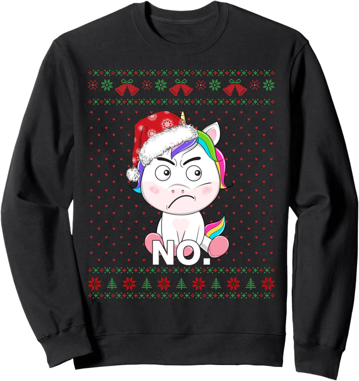 Mürrischer Einhorn-hässlicher Pullover Weihnachten Santa Sweatshirt