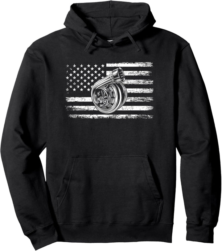 Turbo Amerikanische Flagge Racing Turbo Pullover Hoodie