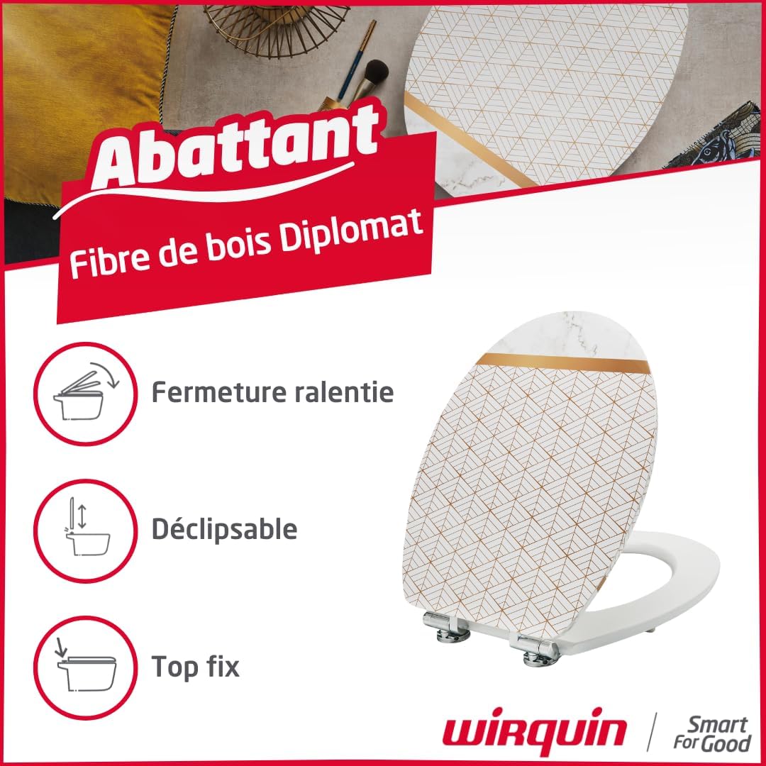 WC-Sitz Diplomat, goldfarbener Marmor (Label FSC)