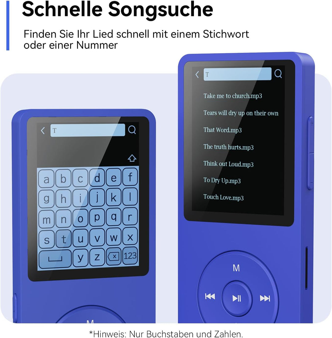 AGPTEK 64GB MP3 Player Bluetooth 5.3 mit Lautsprecher, 40 Stunden Akkulaufzeit Kleiner und klassisch