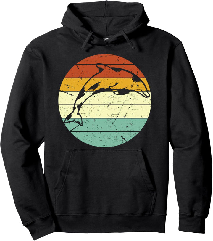 Retro Delfin Meeresfisch Dolphin Meerestiere Delphin Pullover Hoodie