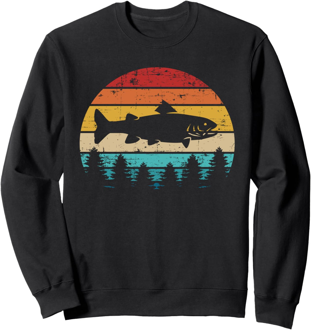 Forelle Angeln vintage retro Sweatshirt