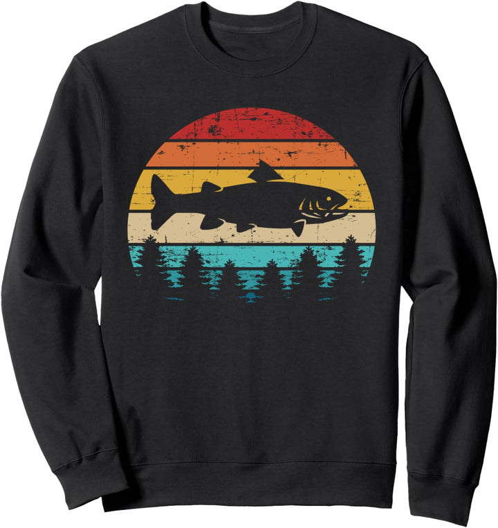Forelle Angeln vintage retro Sweatshirt