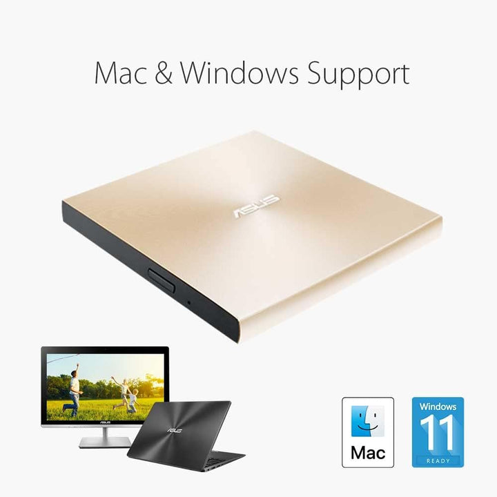Asus ZenDrive U9M externer DVD-Brenner (für Apple MacBook &amp; Windows PCs/Notebooks, inkl. USB-C Kabel