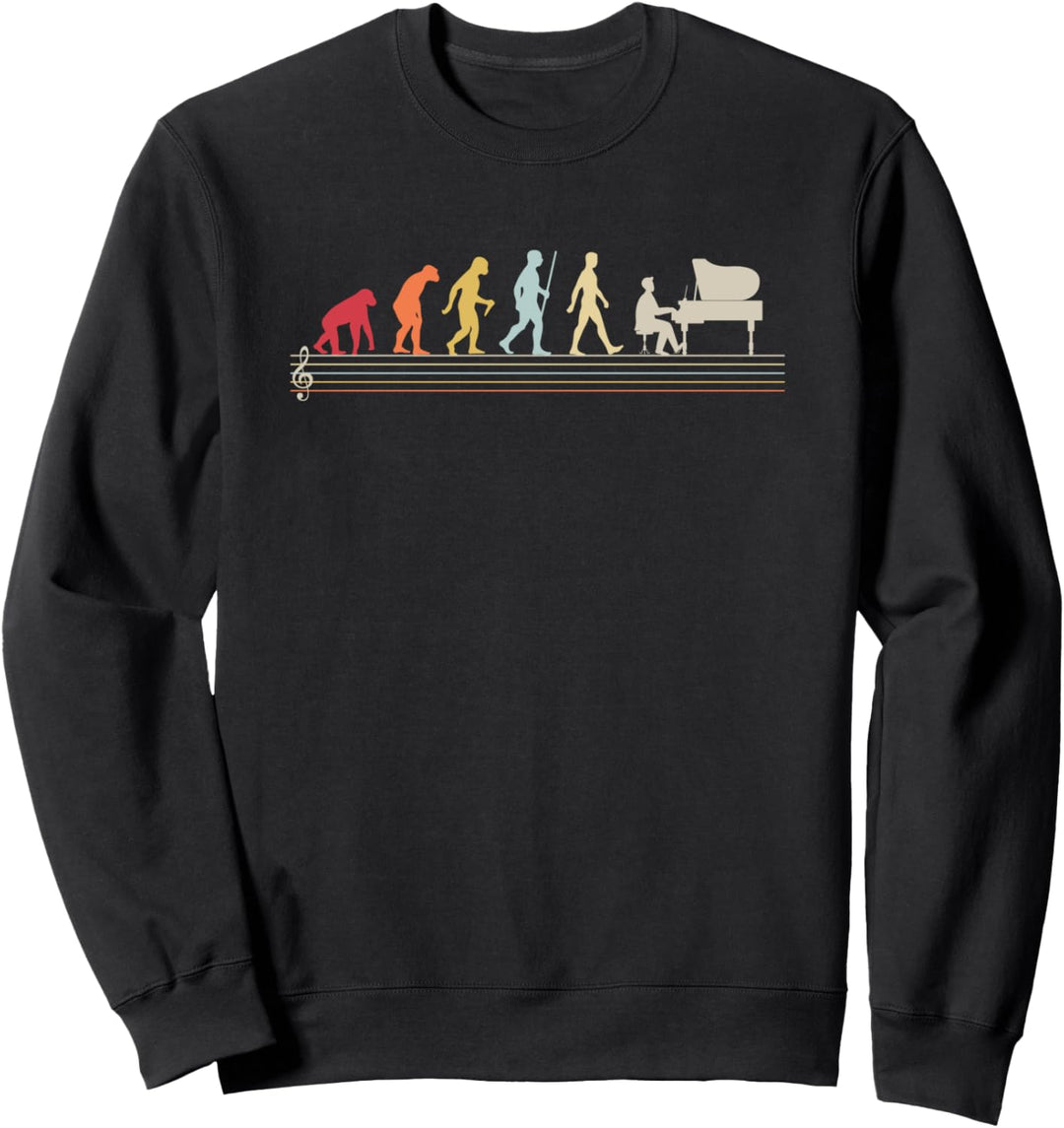 Evolution des Menschen vom Affen zum Pianisten Sweatshirt