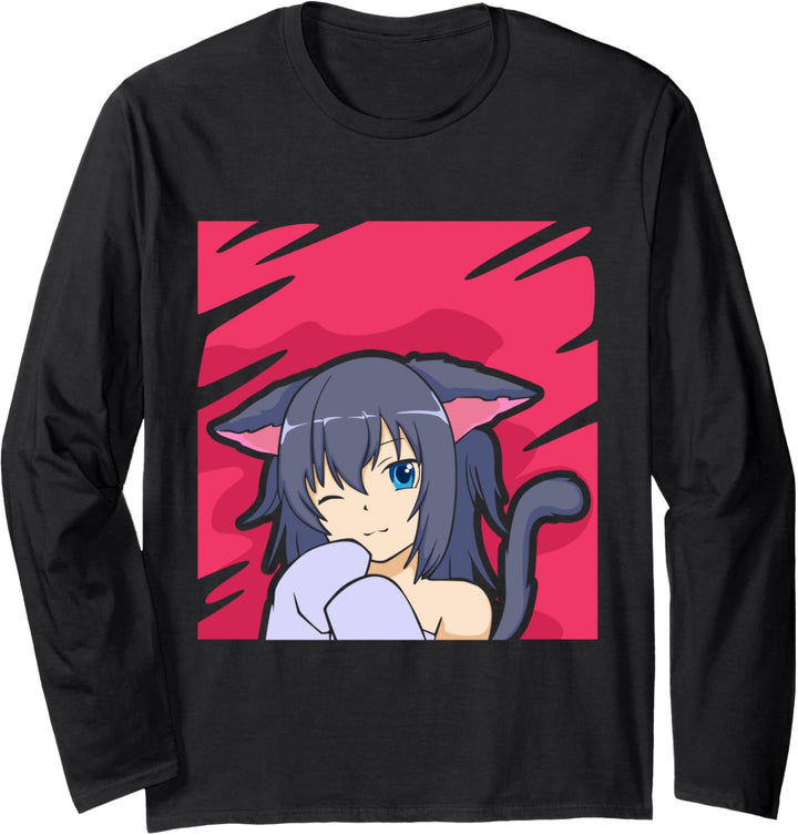 Anime-Katzenmädchen - Otaku Langarmshirt