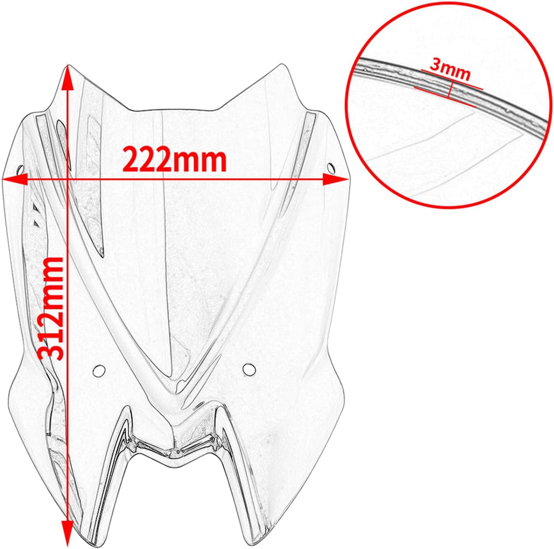 Lorababer Z900 Frontverkleidung Touring Windschutzscheibe Windschutzscheiben für Kawasaki Z 900 Zube
