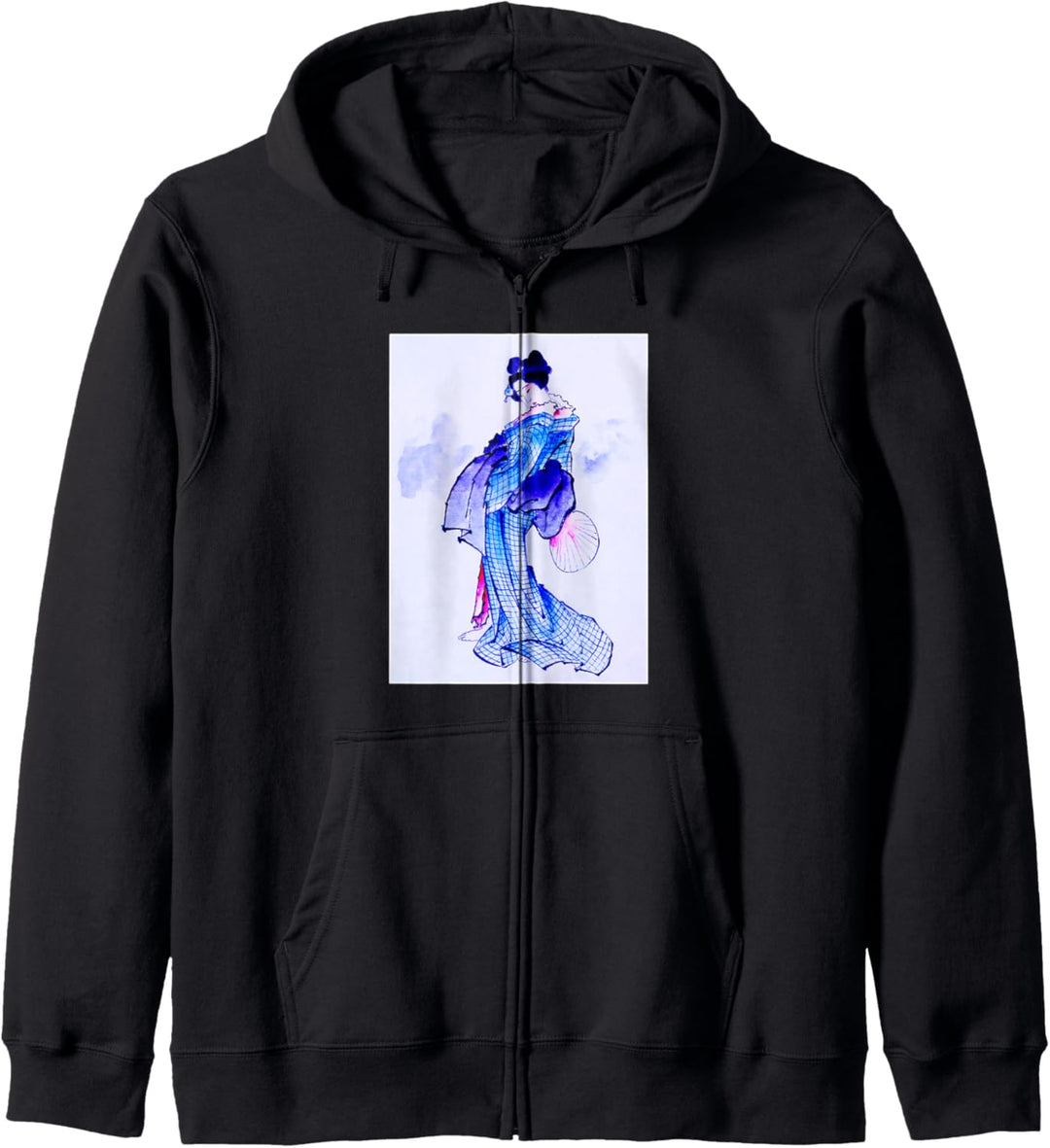 Geisha Kimono Vaporwave Pastell Japanisch Rosa Lila Retro Kapuzenjacke