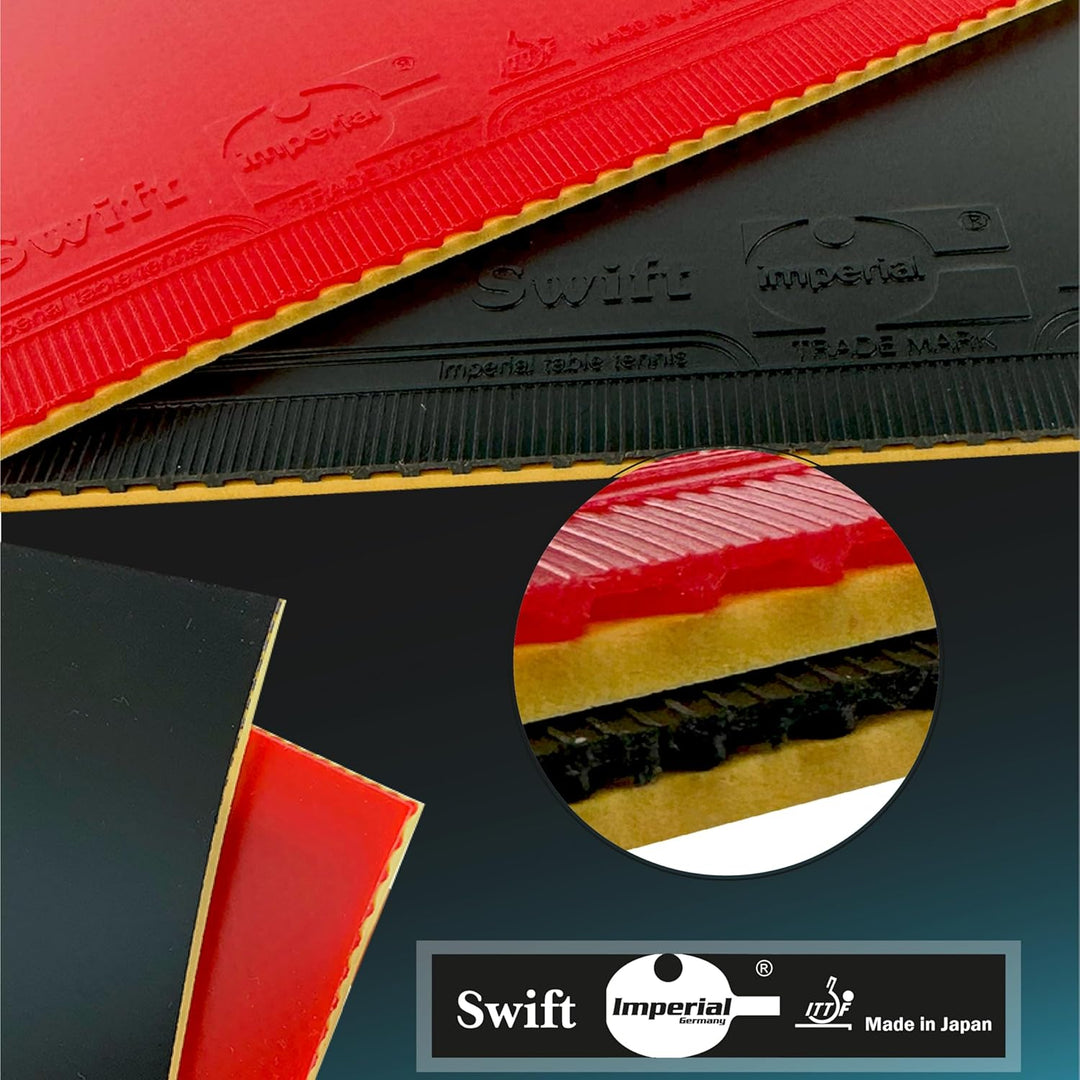 Imperial Swift | Japan Tischtennis Belag | Noppen innen | Allround/Offensiv | ITTF Zulassung Rot 1,8