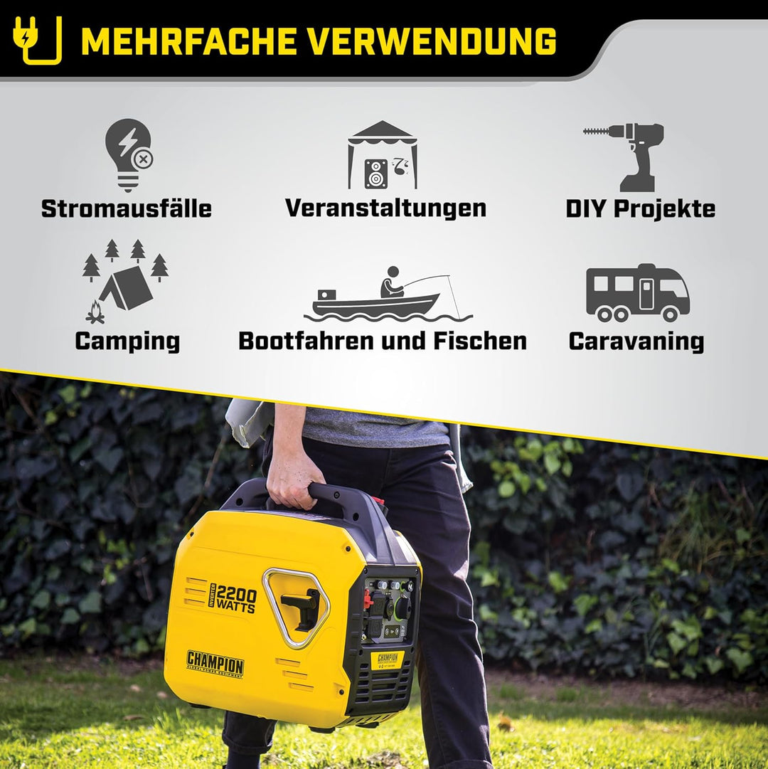 Champion Power Equipment Stromerzeuger The Mighty Atom (2200 W Inverter, nur Benzin, 58 dBA – 7 m En