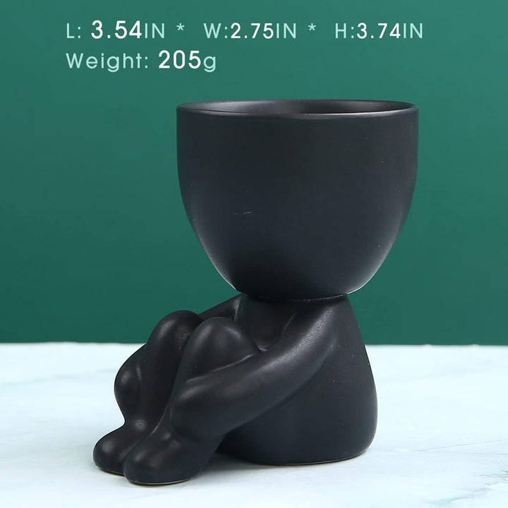 QUHUOYAO Modern Home Keramik-Figur, Blumentopf, Sukkulenten-Keramik-Übertopf für Garten, kreative Ke