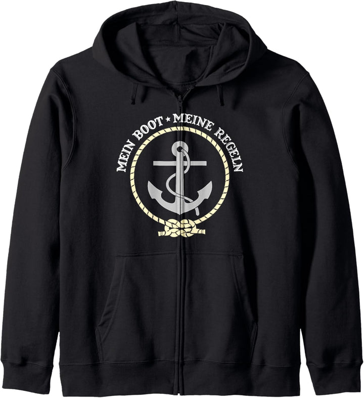 Mein Boot Meine Regeln Wassersport Segler Geschenk Kapitän Kapuzenjacke