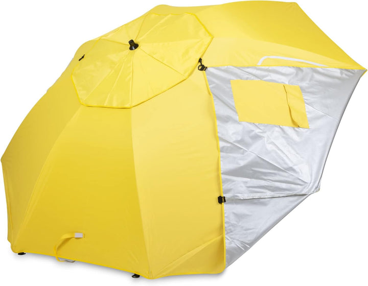 Stagecaptain Shady Layla Strand Set - Strandmuschel mit Erdspiess und Sonnenschirm - Wasserabweisend