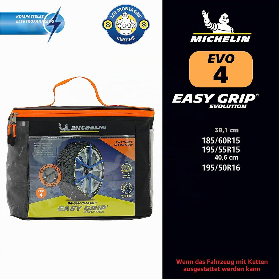 MICHELIN EASY GRIP EVOLUTION 4 Schneekette Auto Textilschneekette 2 Stück | Reifen Schneekette Ultra