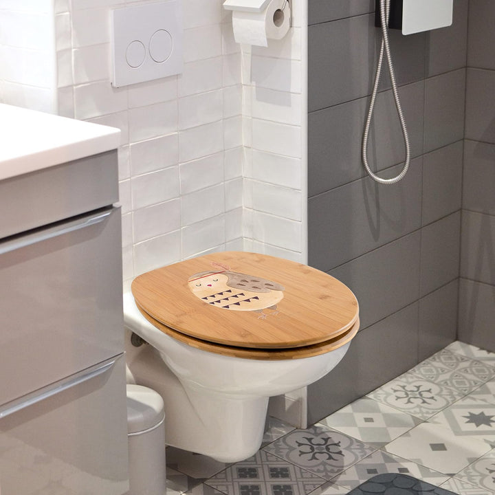 Mr. &amp; Mrs. Panda Motiv WC Sitz Eule Federschmuck - Geschenk, WC-Sitz, Toilette, Toilettendeckel, Rei
