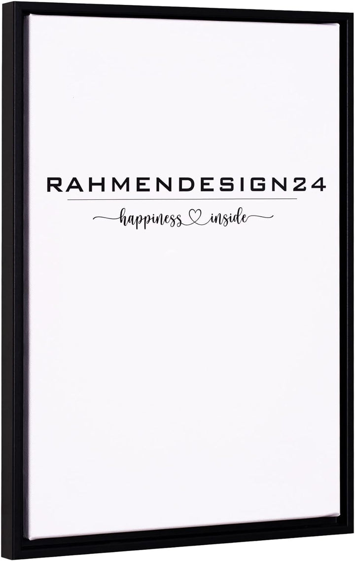 Rahmendesign24 Schattenfugenrahmen Oslo für Keilrahmenbilder und Leinwände 50x70 Schwarz (matt) Scha