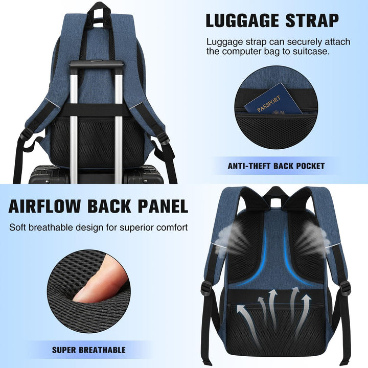 Rucksack Herren Gross Laptop Rucksack 17,3 Zoll,Schulrucksack Jungen Teenager Laptoptasche mit USB L