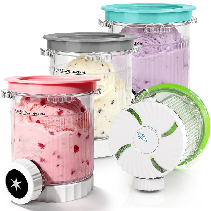 DULCE DOM Creami Eisbehälter | 480 ml Gefrierbehälter für NC700 & NC701EU Serie | Mit integriertem D