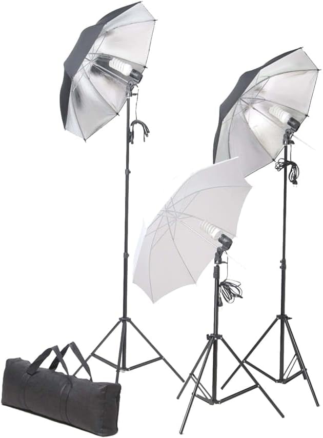 Fotostudio-Set mit Leuchten, Hintergrund, Reflektor, Stativ, Softbox, Flächenleuchte für Portrait- u