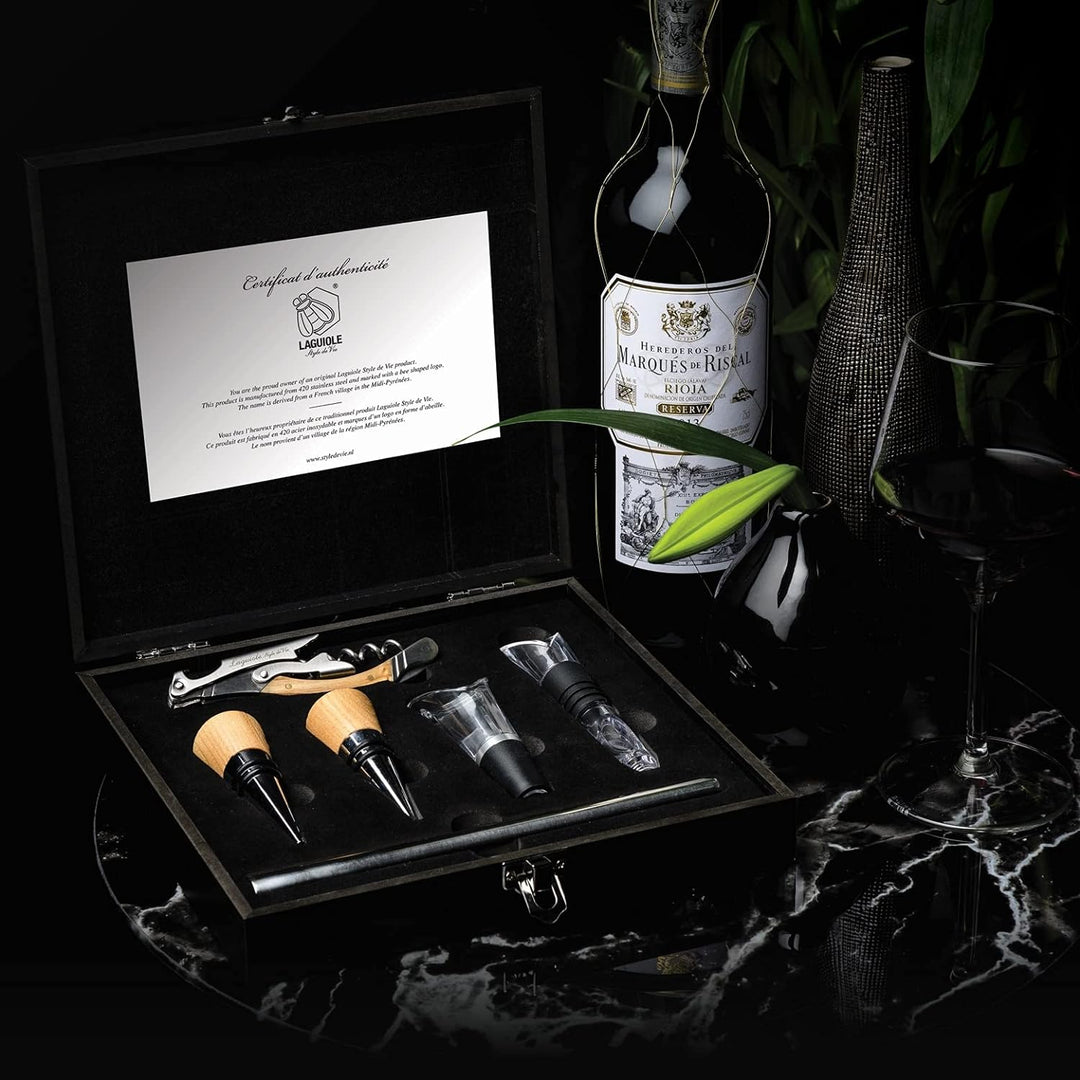 Laguiole Style de Vie Korkenzieher-Set, Sommelier-Set, 6-teilig,