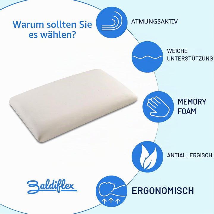 Baldiflex Emporio Kissen, Memory-Schaum, Aloe Vera, Höhe 11 cm, 2 Stück