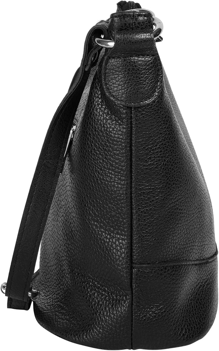 Umhängetasche Echt Leder Damen Made in Italy, Handtasche, Schultertasche, Crossbody Bag aus Leder 02