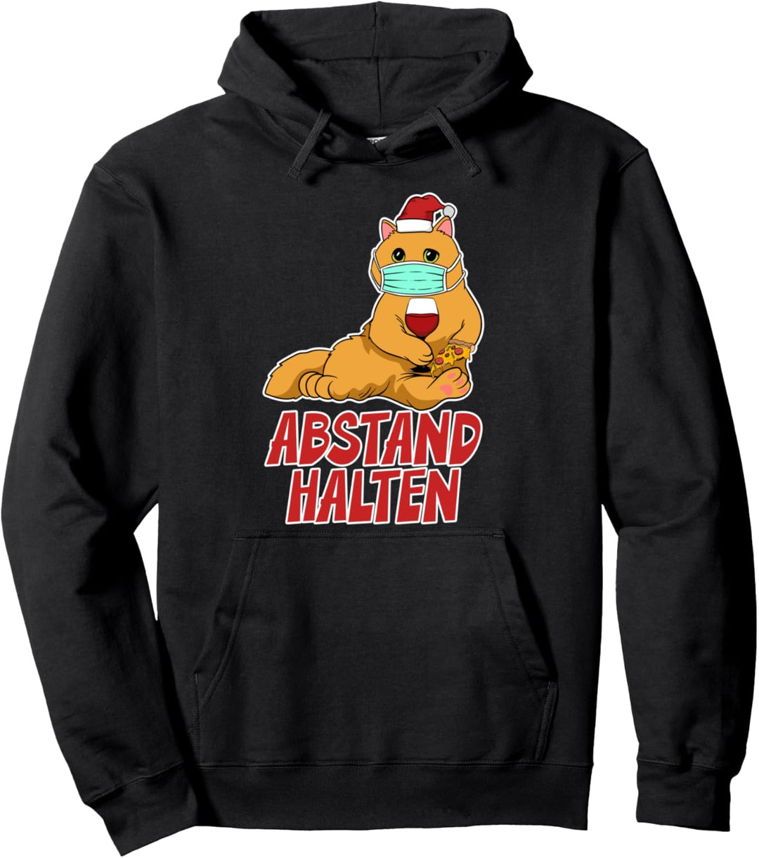 Kätzchen Abstand Halten Katze mit Mundschutz Maske Katzen Pullover Hoodie