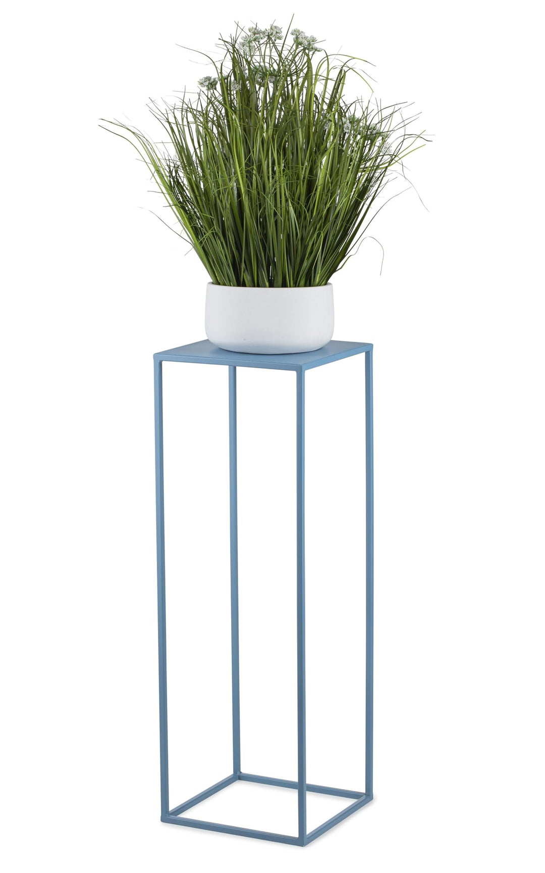 HowHomely Blumenständer Metall Blau 70 cm Hoch - Solider und Robuster Blumenhocker Metall - Pflanzen