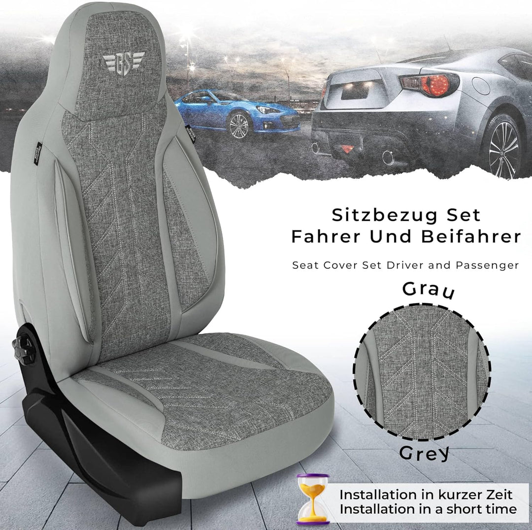BREMER SITZBEZÜGE Mass Sitzbezüge Schonbezüge für Skoda Superb 2 Typ 3T PLKT208 PLKT208 - Grau Super