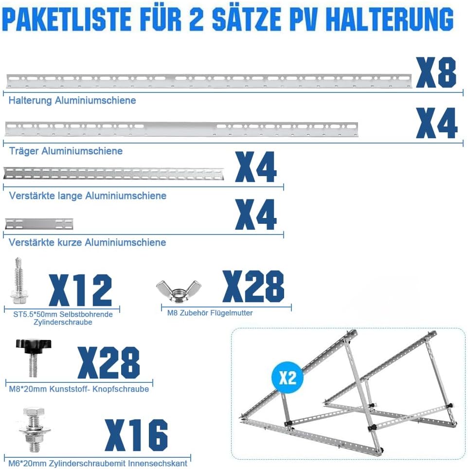 Verstärkte Solarpanel-Halterung Aluminium Verstärkte Balkon-Kraftwerkshalterung 118CM Montagewinkel