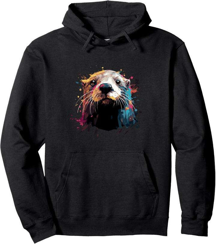 Otter Portrait Pullover Hoodie