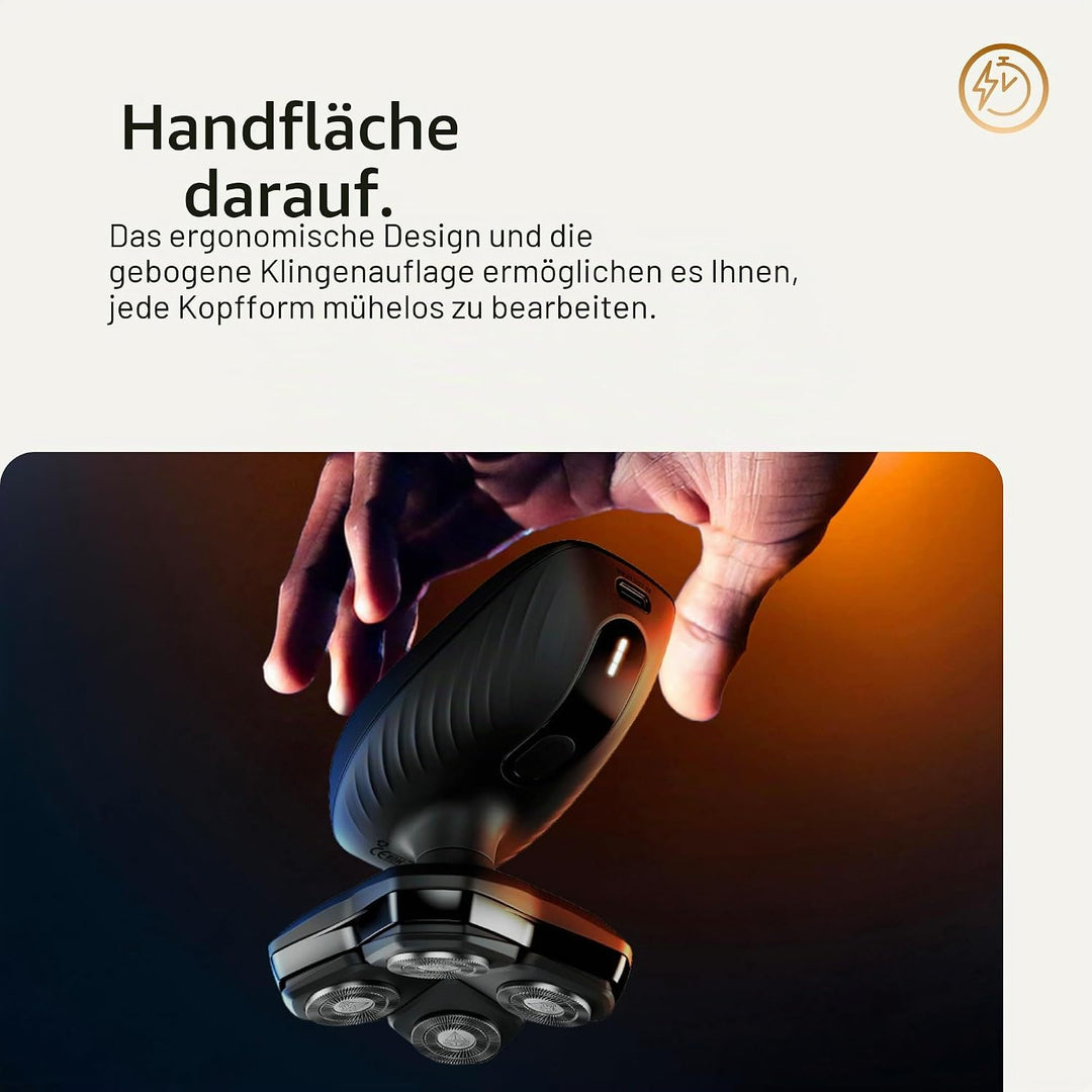MANSCAPED The Dome Shaver Plus Herren Kopfrasierer – Vier Doppelspur-Rotationsklingen mit SkinSafe &amp;