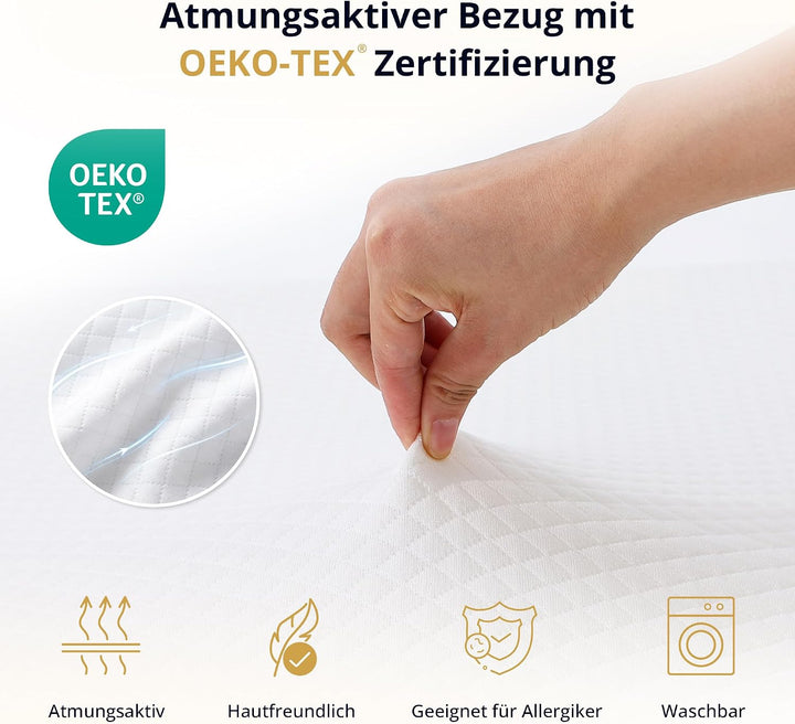 EGOHOME Matratzen Topper 90x200cm H2 H3, Matratzentopper 90x200 mit Viscoschaum &amp; Komfortschaum, Mat