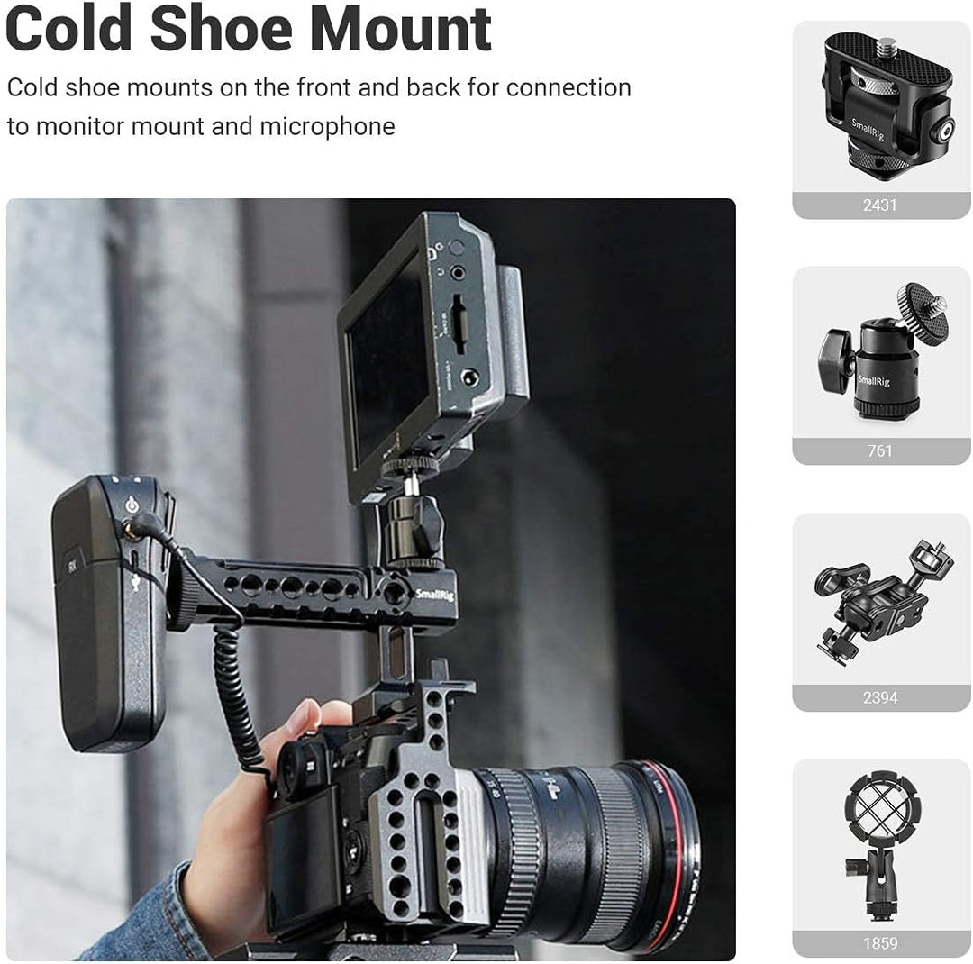 SMALLRIG NATO Top Handle Griff mit Cold Shoe für Kameras, Camcorder, Actionkameras, Kamerakäfig-1955