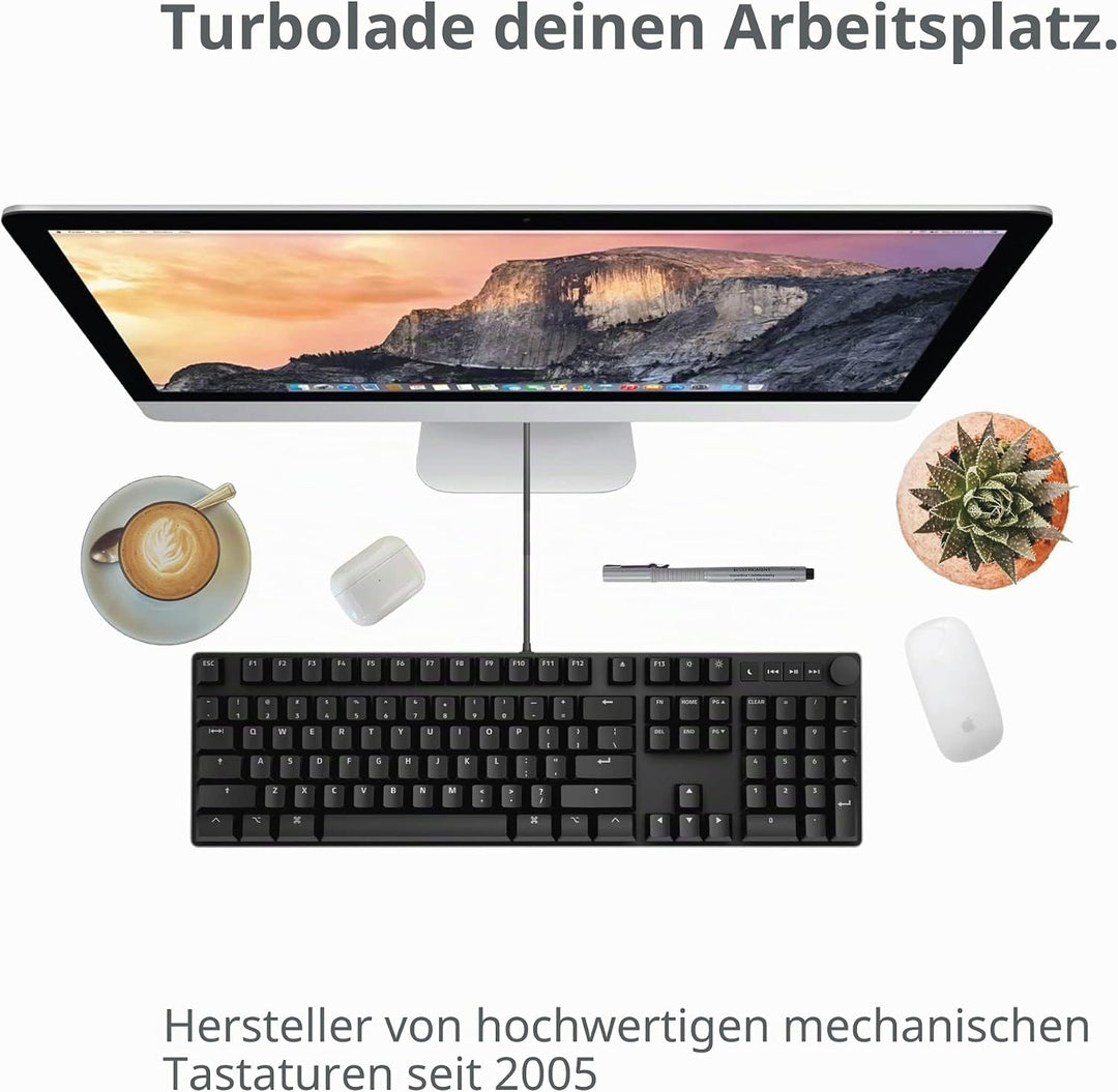 Das Keyboard MacTigr kabelgebundene mechanische Tastatur - Niedrigprofil Schalter, für Apple Nutzer,