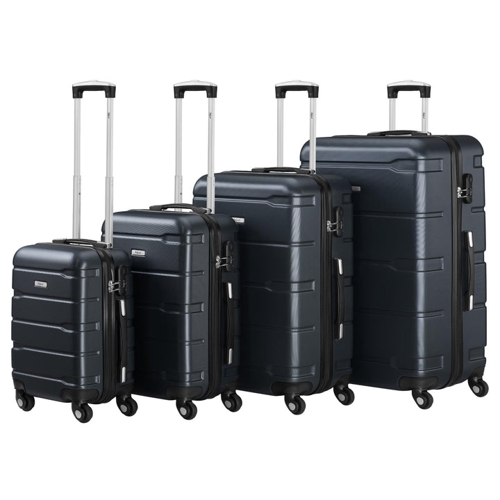 Zelsius Koffer Set 4 Stück, Anthrazit | ABS Hartschalenkoffer mit Zahlenschloss, 4 Rollen und Innen