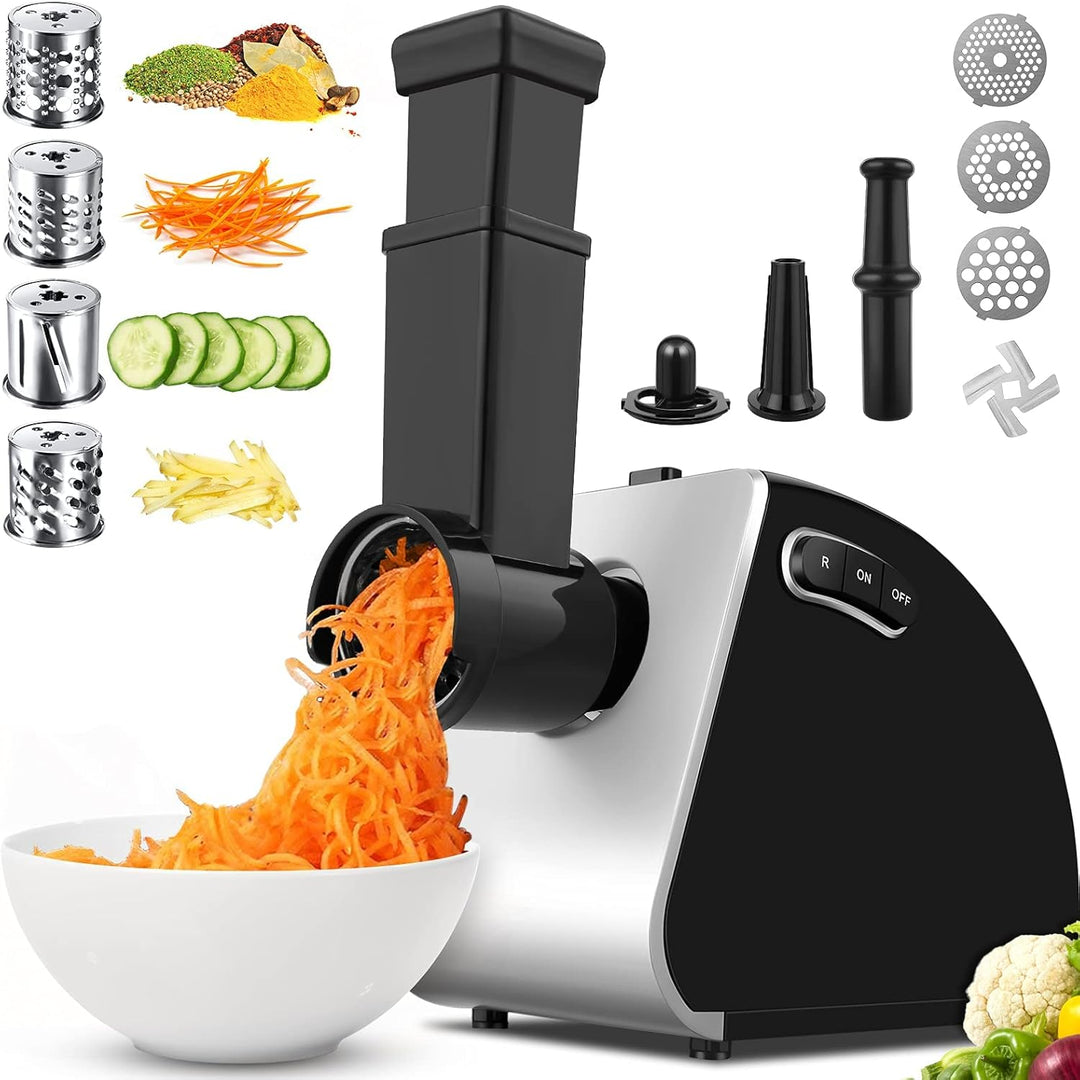 Nictemaw Elektrischer Fleischwolf 2000W, 5-in-1 Küchenmaschine mit 4 Klingen, Spritzgebäckvorsatz, 3