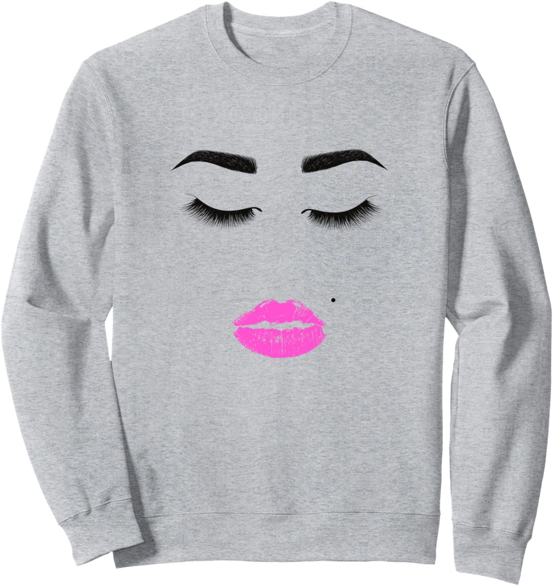 ROSA LIPPEN, MIT GEFORMTEN Brauen und Wimpern 