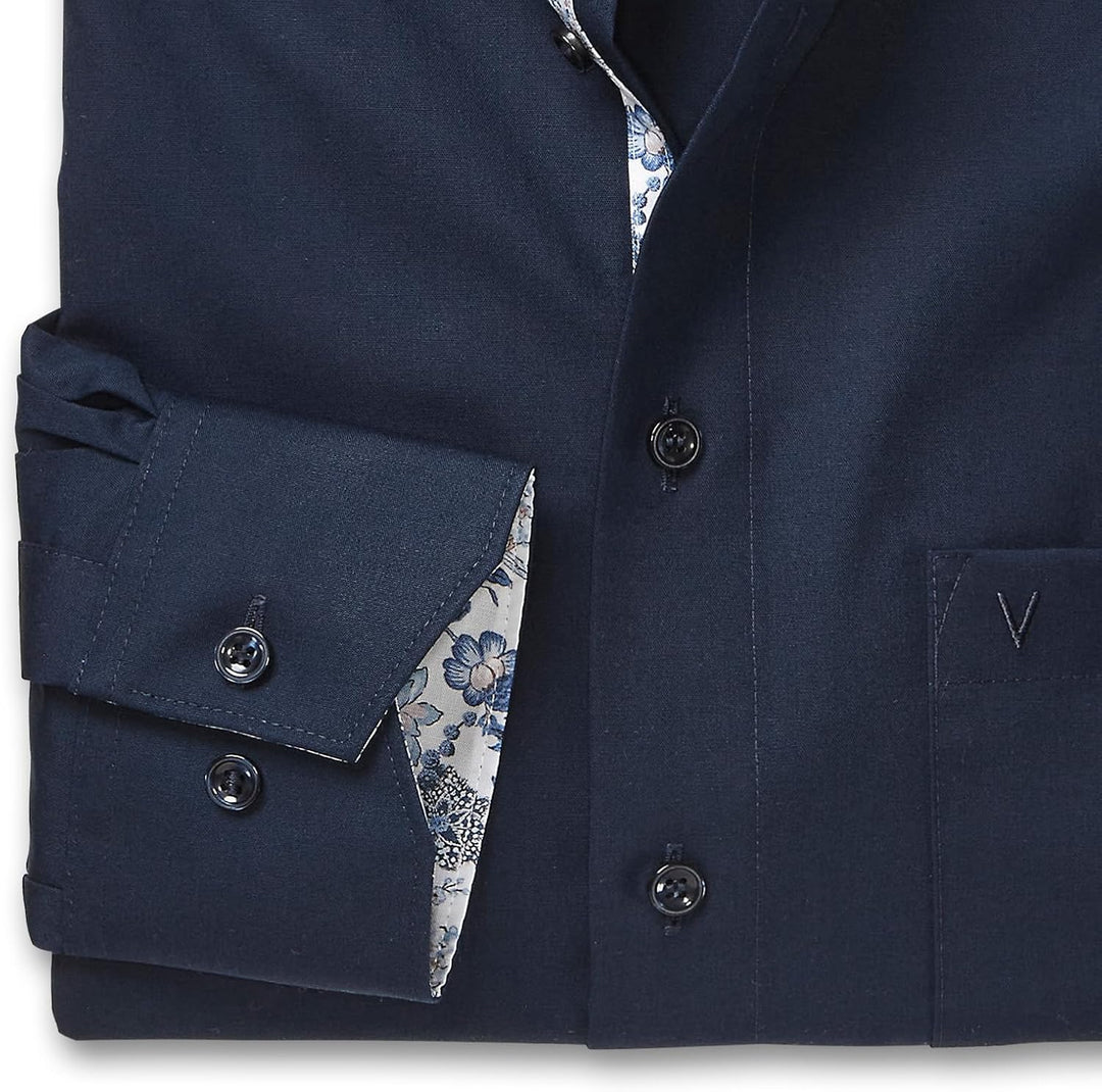 Marvelis Herren Businesshemd Langarm 720184,Einfarbig,Modern Fit,New Kent 44 Marine 18, 44 Marine 18