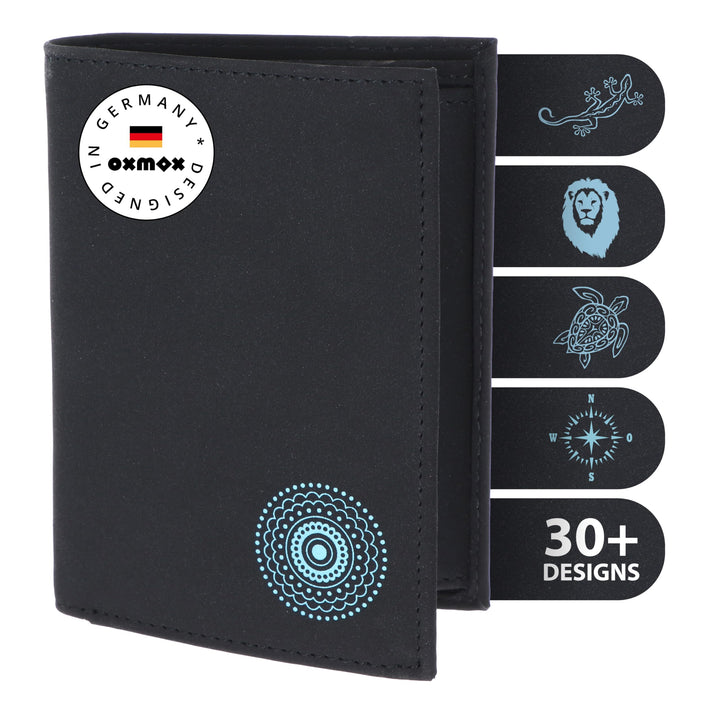 Oxmox Geldbörse New Cryptan RFID Protect Kombibörse Circle Bloom Print Cyan Black schwarz Circle Blo