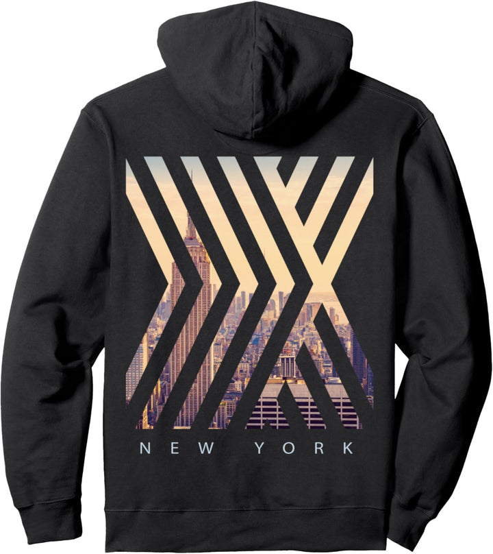 New York City Manhattan Skyline Abstrakt Pullover Hoodie