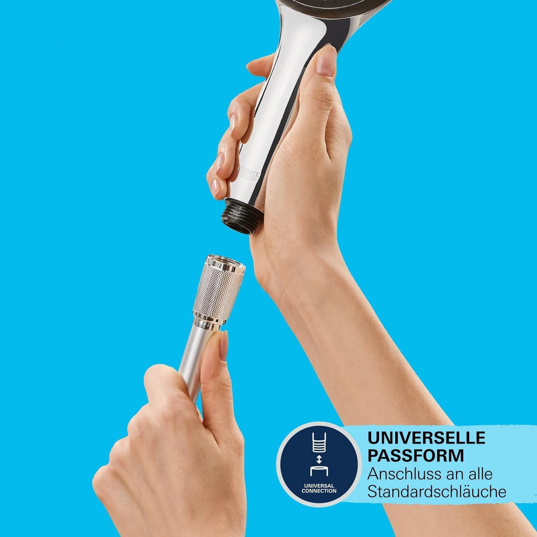 GROHE Vitalio Joy 110 - Handbrause (wassersparend, mit 1 Strahlarten, Antikalk System), rund, chrom,