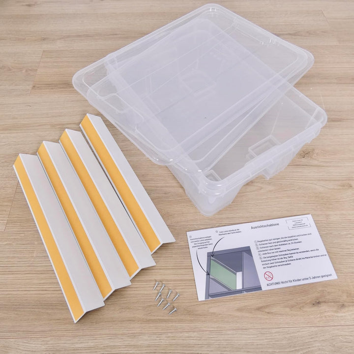 Kallax Facheinsatz für Samla Boxen, Halte-Schienen für transparente Aufbewahrungsboxen, Spielzeug-Ki