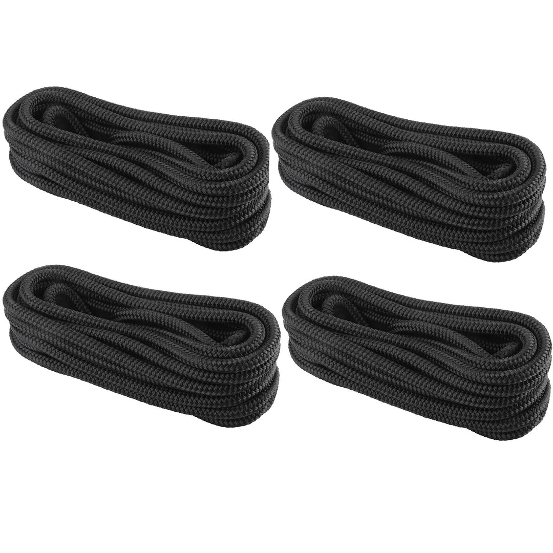 FreeTec 4 TLG Bootsseil Boot Fenderleine Nylon Dockline Festmacherleine Fenderseil mit Auge 12mm Dur