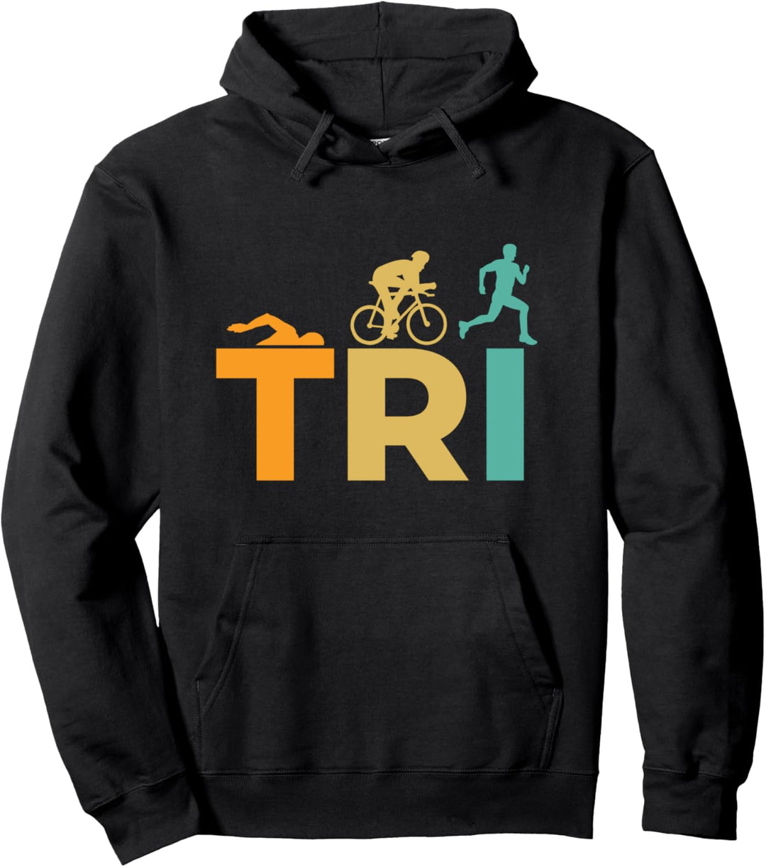 Triathleten-Geschenk, Triathlon, Retro-Stil Pullover Hoodie