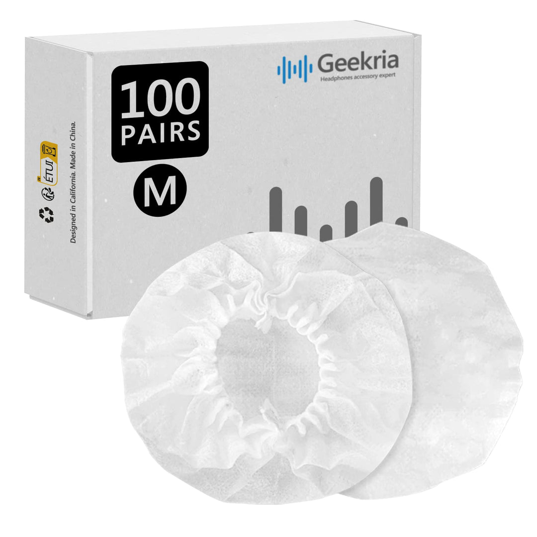 Geekria 100 Pairs Medium Non-Woven Fabric Disposable Headphone Covers/Earphone Covers/Ear Pads Prote