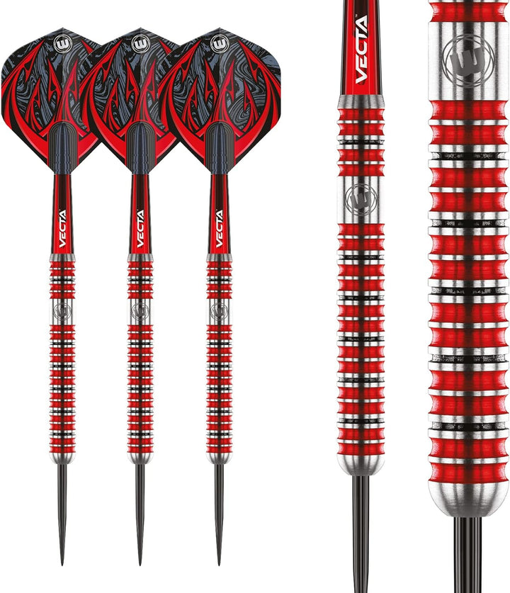 WINMAU Diablo Profi Stahlspitze Wolfram Dartpfeile mit Flüge und Stiele (Wellen) 22g Parallel, 22g P