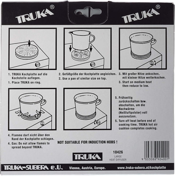 Truka 19 cm grosser Doppelschicht-Zinn-Wärmeverteiler, silberfarben